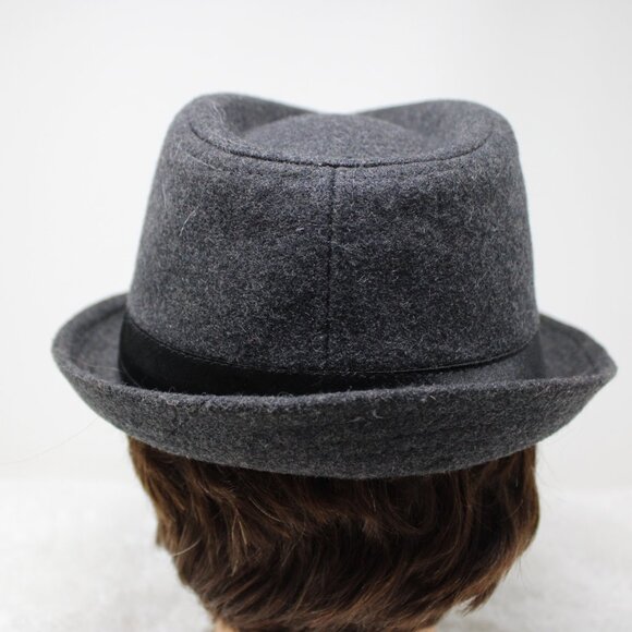 Henschel Hat Fedora Mens Large Gray Viscose/Wool Blend w/ Black Ribbon Band Cap - Picture 5 of 10